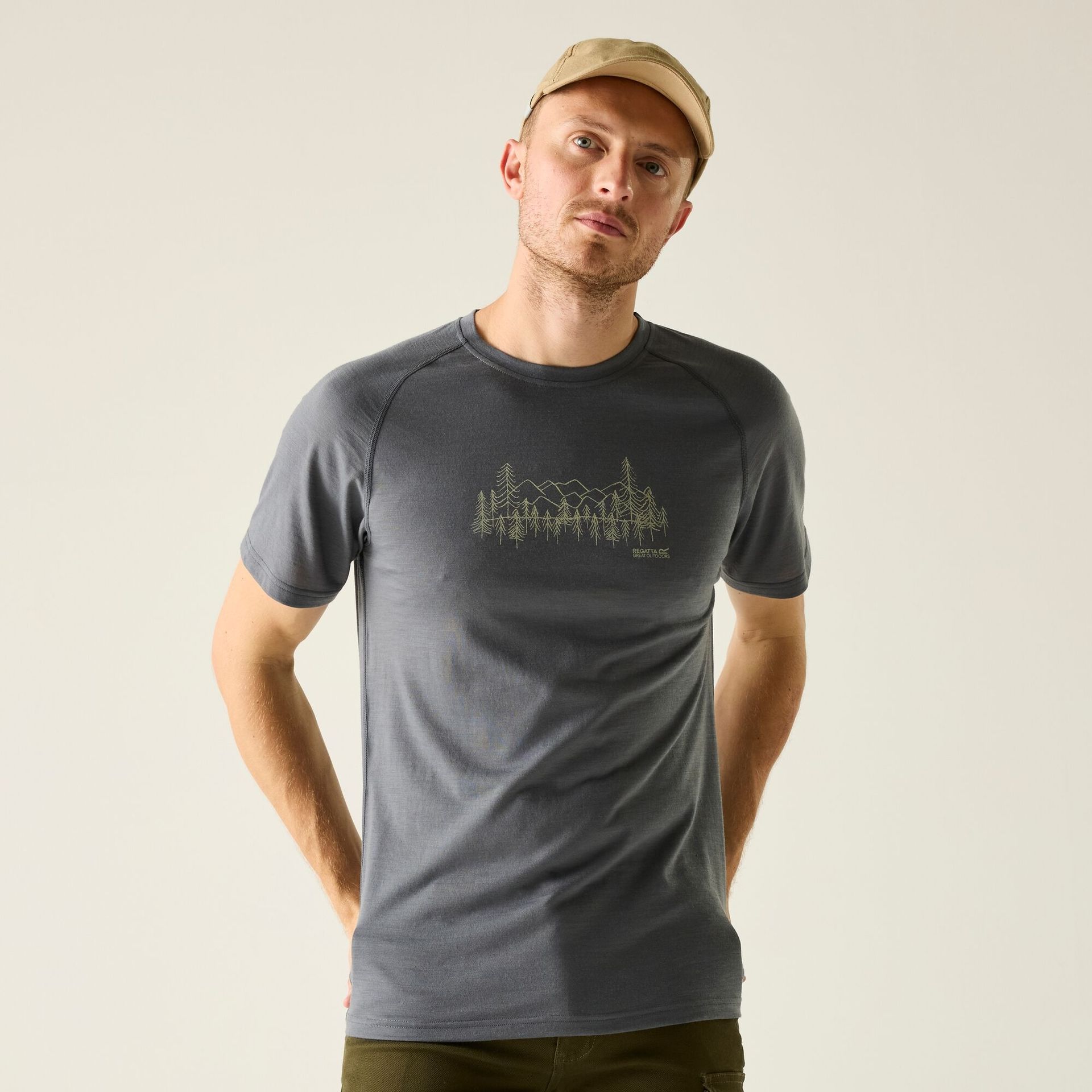 Regatta Koszulka męska Escade Szary, Merino Wool, Rozmiar: L