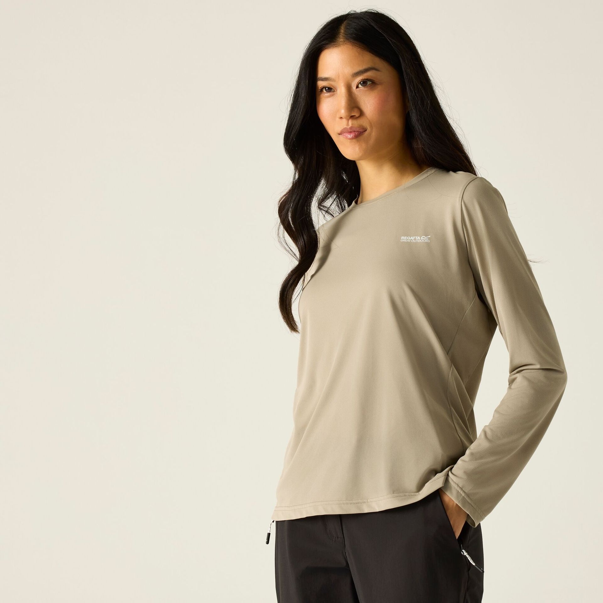 Regatta Koszulka damska z długim rękawem Mindo przeciw insektom Brązowy, Rozmiar: 40