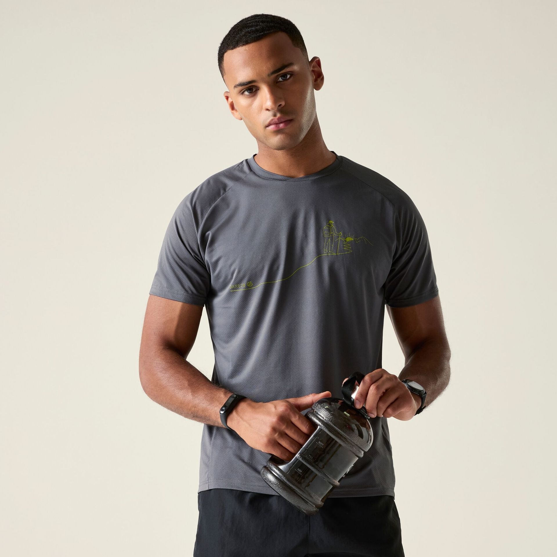 Dare 2b Koszulka męska szybkoschnąca Tech II Szary, Rozmiar: L