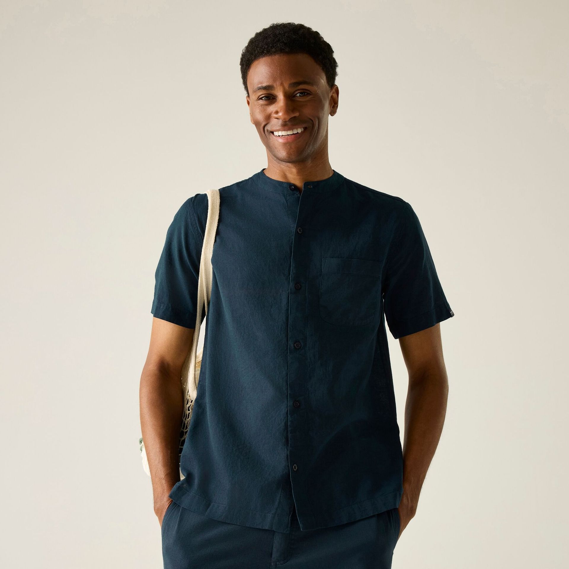 Regatta Koszula męska z krótkim rękawem Lovrey Niebieski, Cotton, Rozmiar: XL