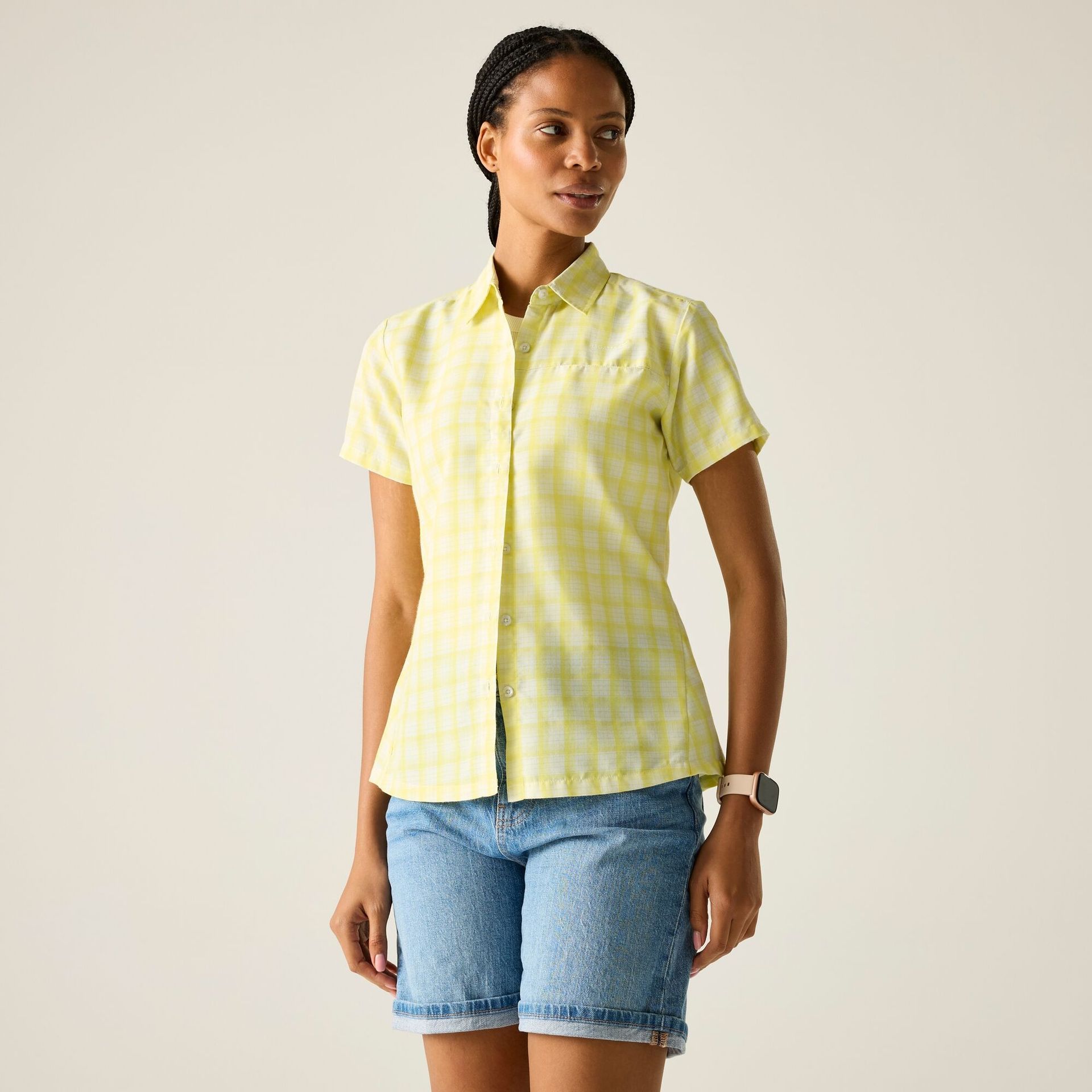 Regatta Koszula damska z krótkim rękawem Mindano VIII Żółty, Cotton, Rozmiar: 42