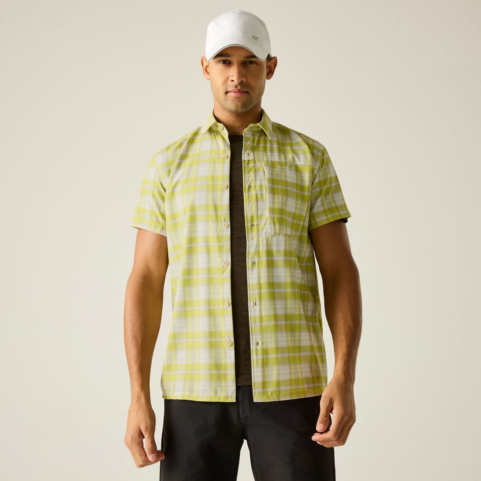 Regatta Koszula męska z krótkim rękawem Travel Light przeciw insektom Żółty, Rozmiar: XL