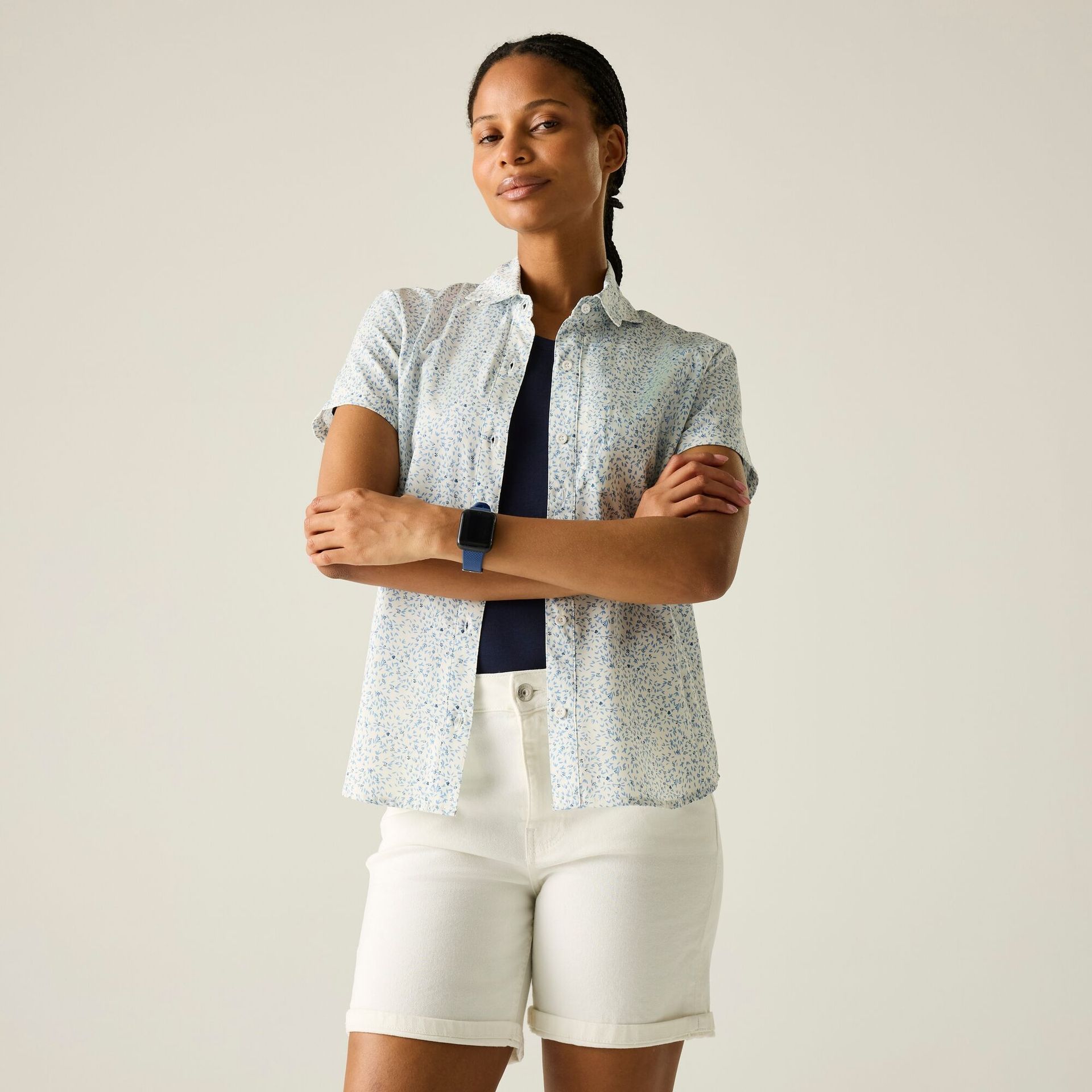 Regatta Koszula damska z krótkim rękawem Travel Light przeciw insektom Niebieski, Rozmiar: 44