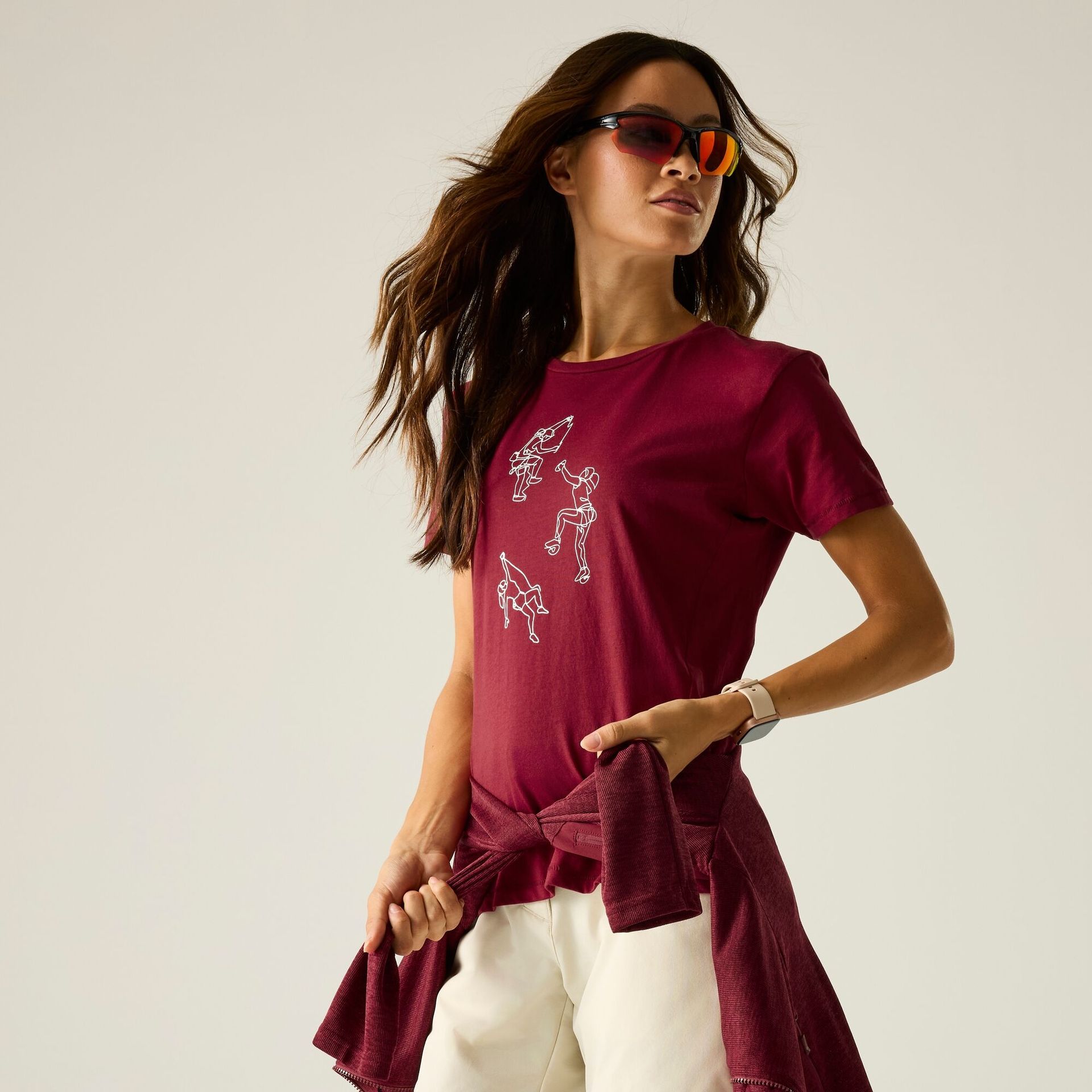 Dare 2b Koszulka damska Tranquility III Burgundowy, Cotton, Rozmiar: 38