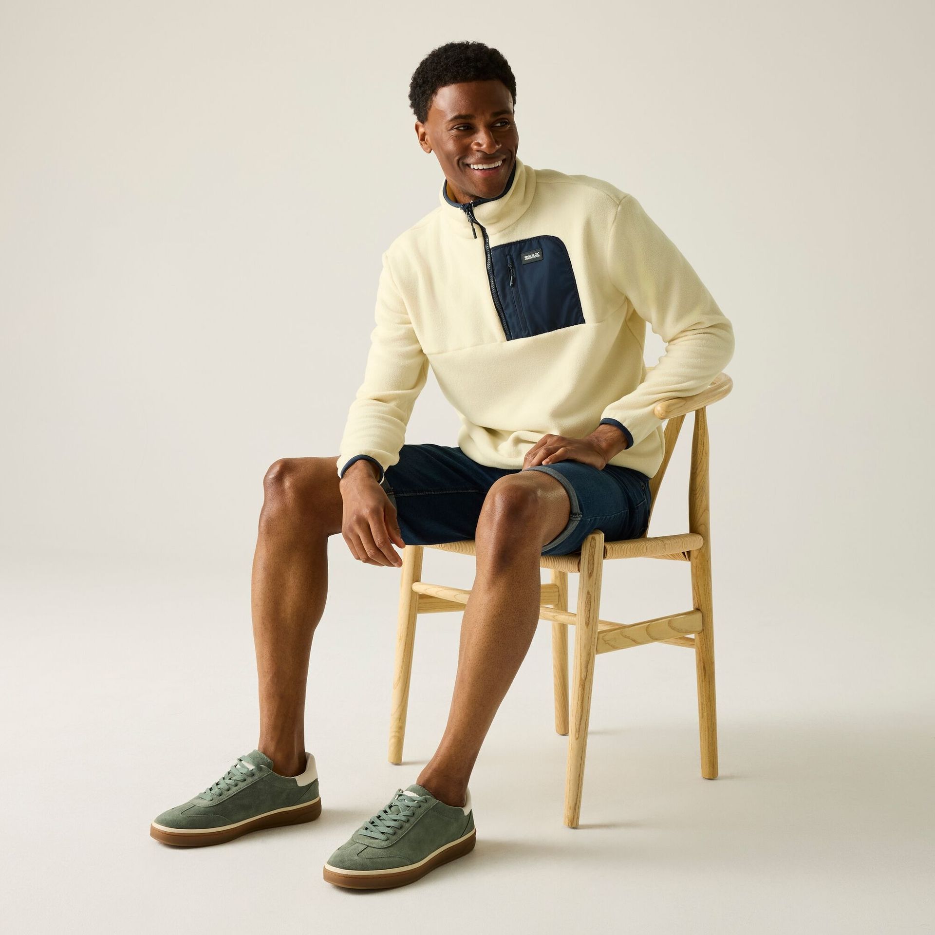 Regatta Polar męski z suwakiem 1/2 Frankie Beżowy, Rozmiar: 2XL