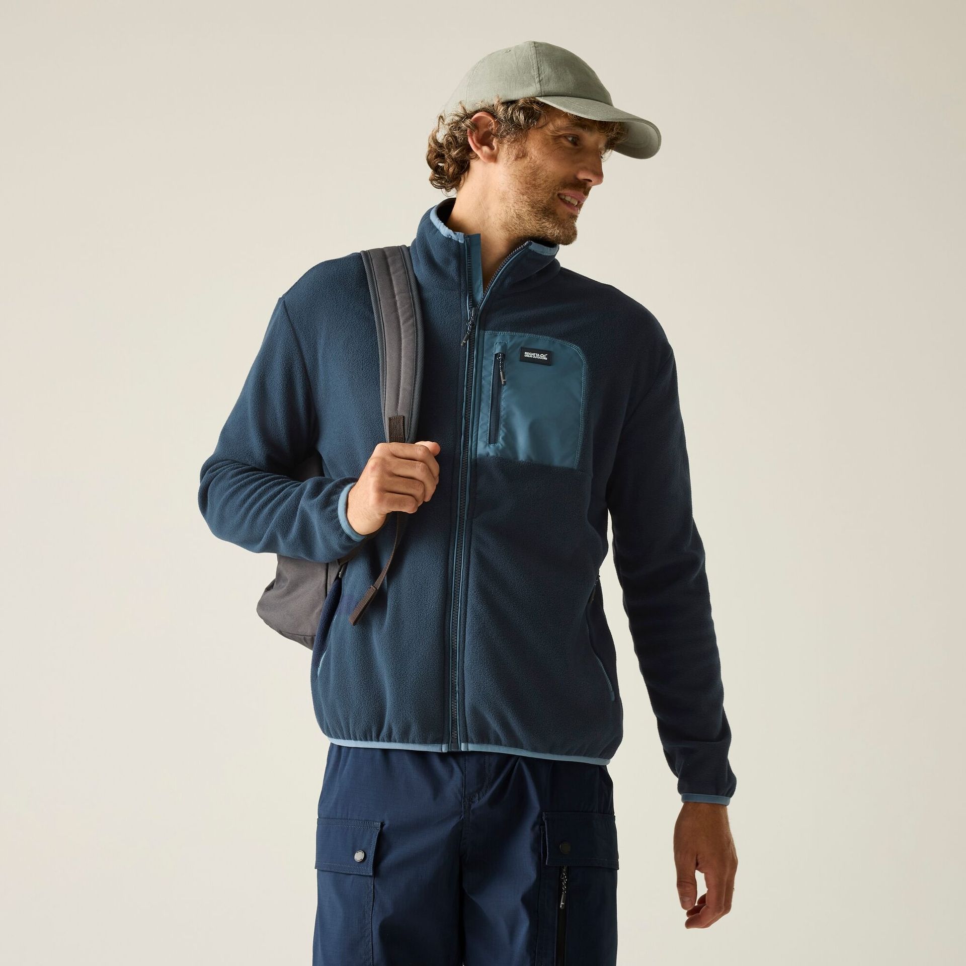 Regatta Polar męski rozsuwany Frankie Niebieski, Rozmiar: L