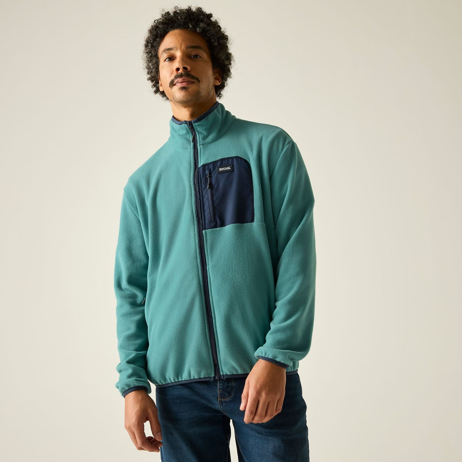 Regatta Polar męski rozsuwany Frankie Zielony, Rozmiar: L