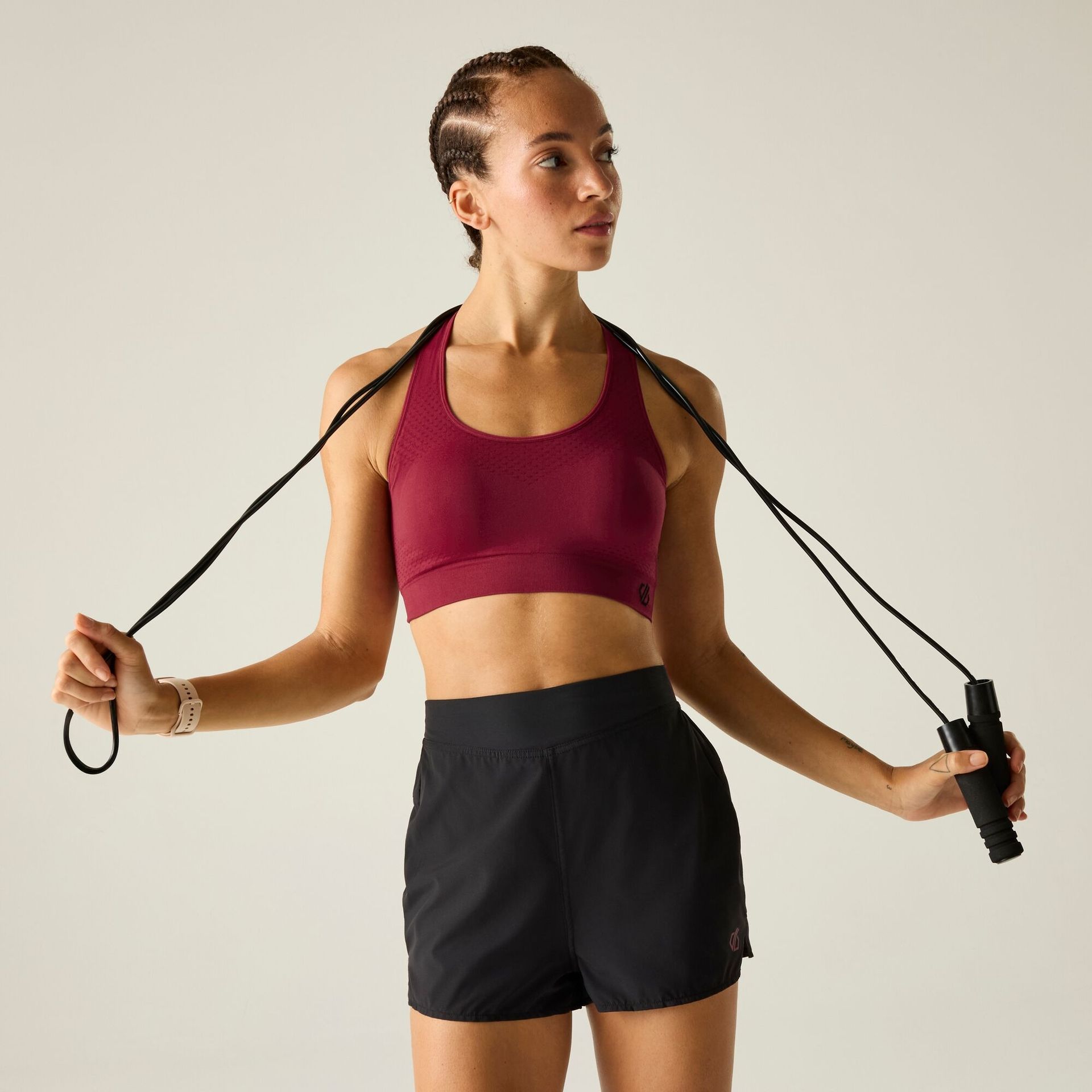 Dare 2b Damski biustonosz sportowy Don't Sweat It II Burgundowy, Rozmiar: M