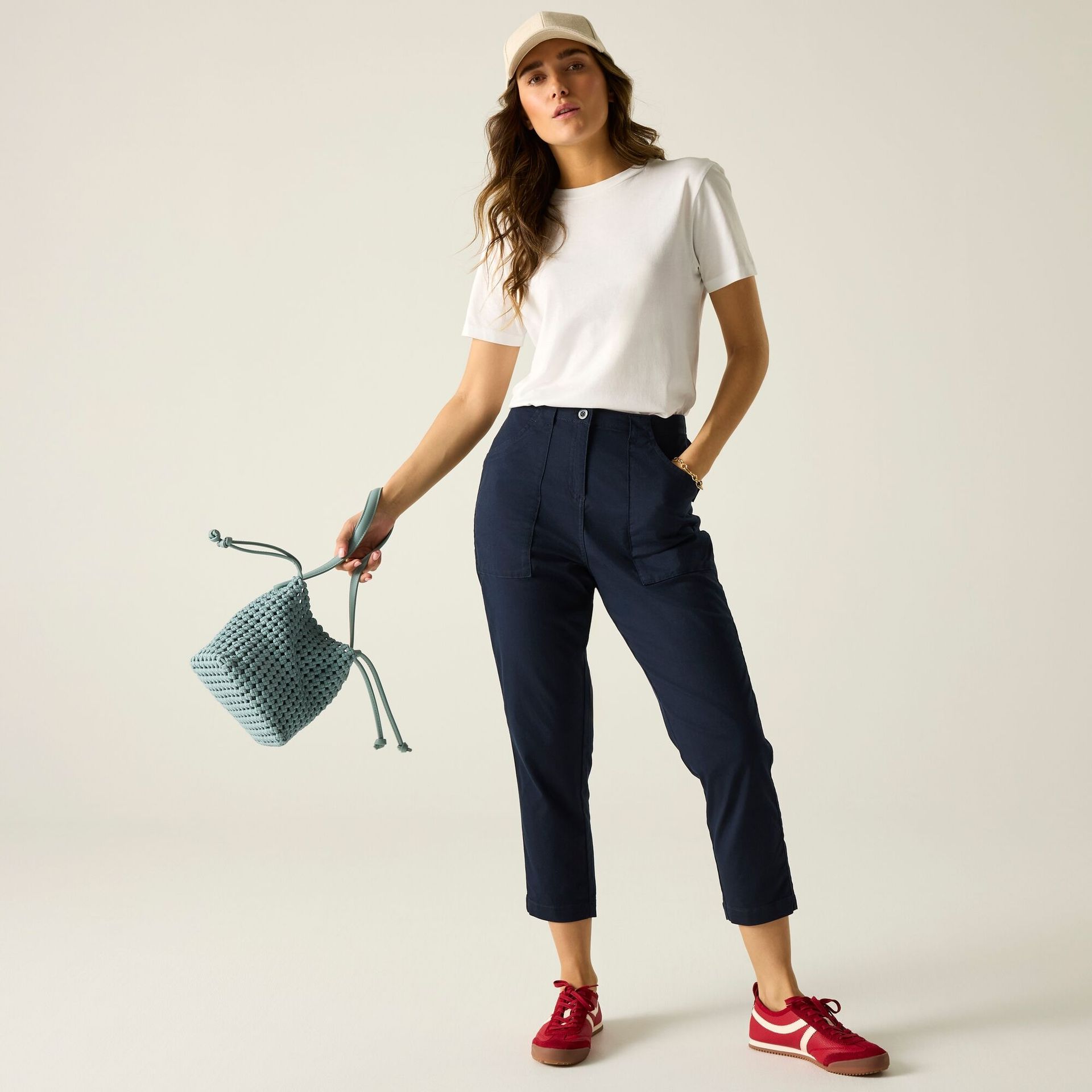 Regatta Spodnie damskie capri Shorebella Niebieski, Cotton, Rozmiar: 38