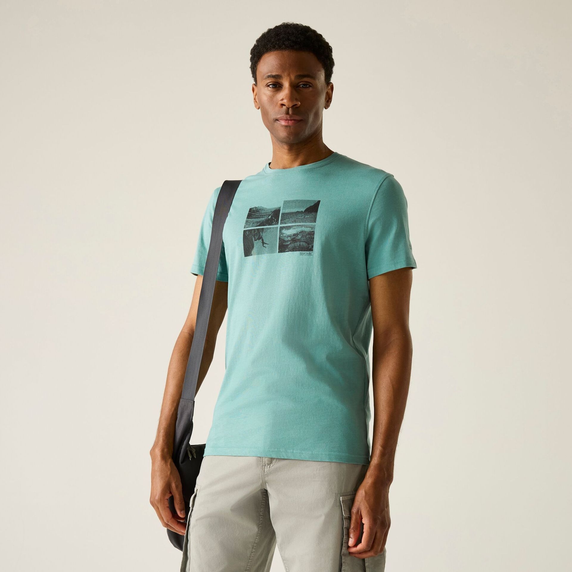 Regatta Koszulka męska Breezed Graphic Zielony, Cotton, Rozmiar: M