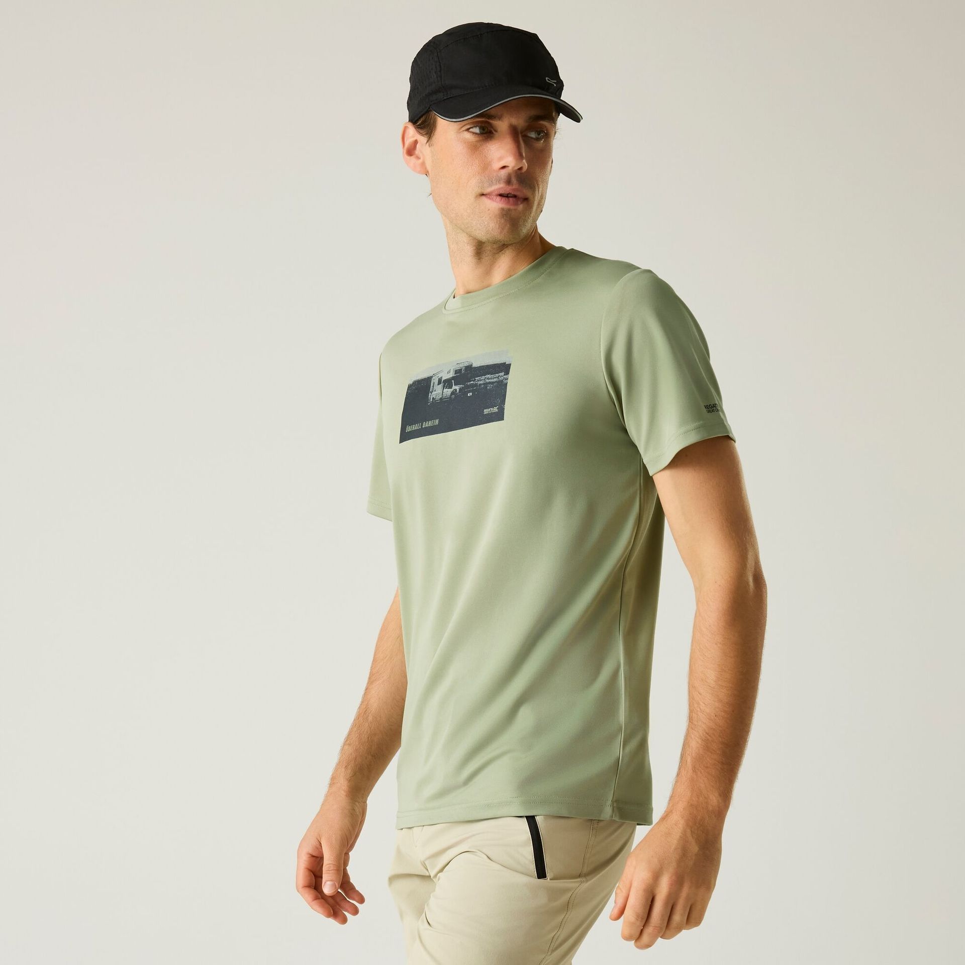 Regatta Koszulka męska Fingal Slogan Zielony, Rozmiar: L