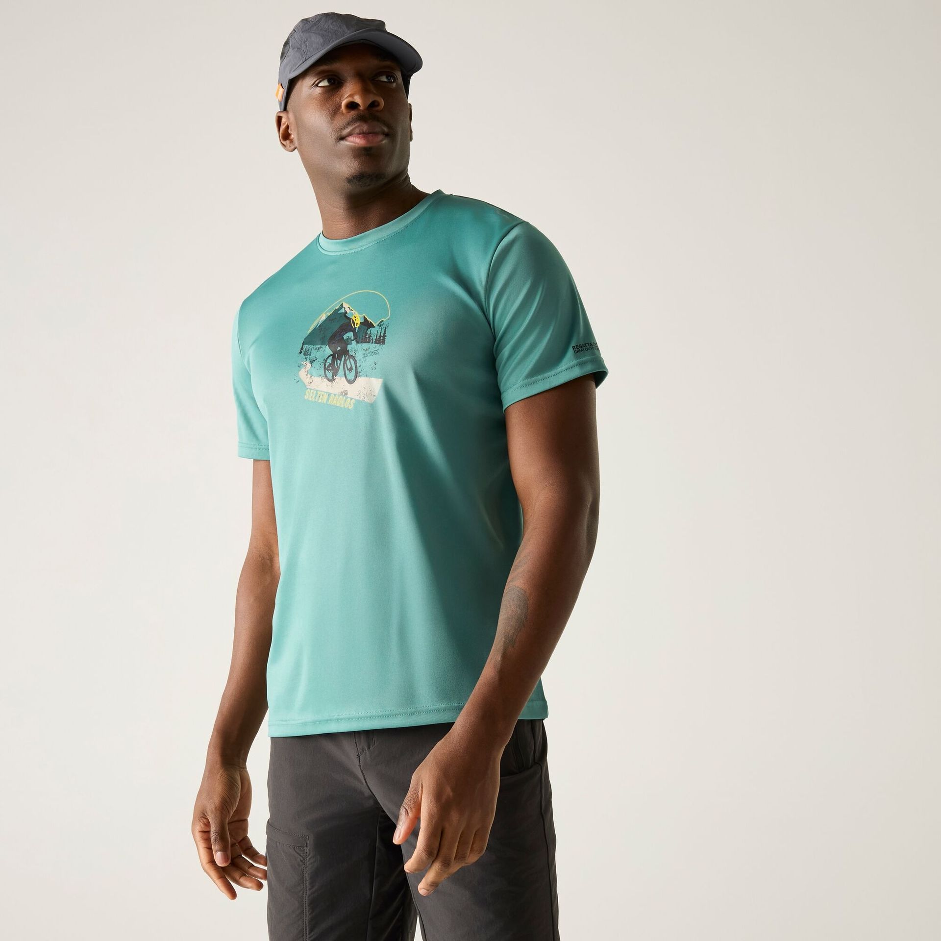 Regatta Koszulka męska Fingal Slogan Zielony, Rozmiar: 2XL