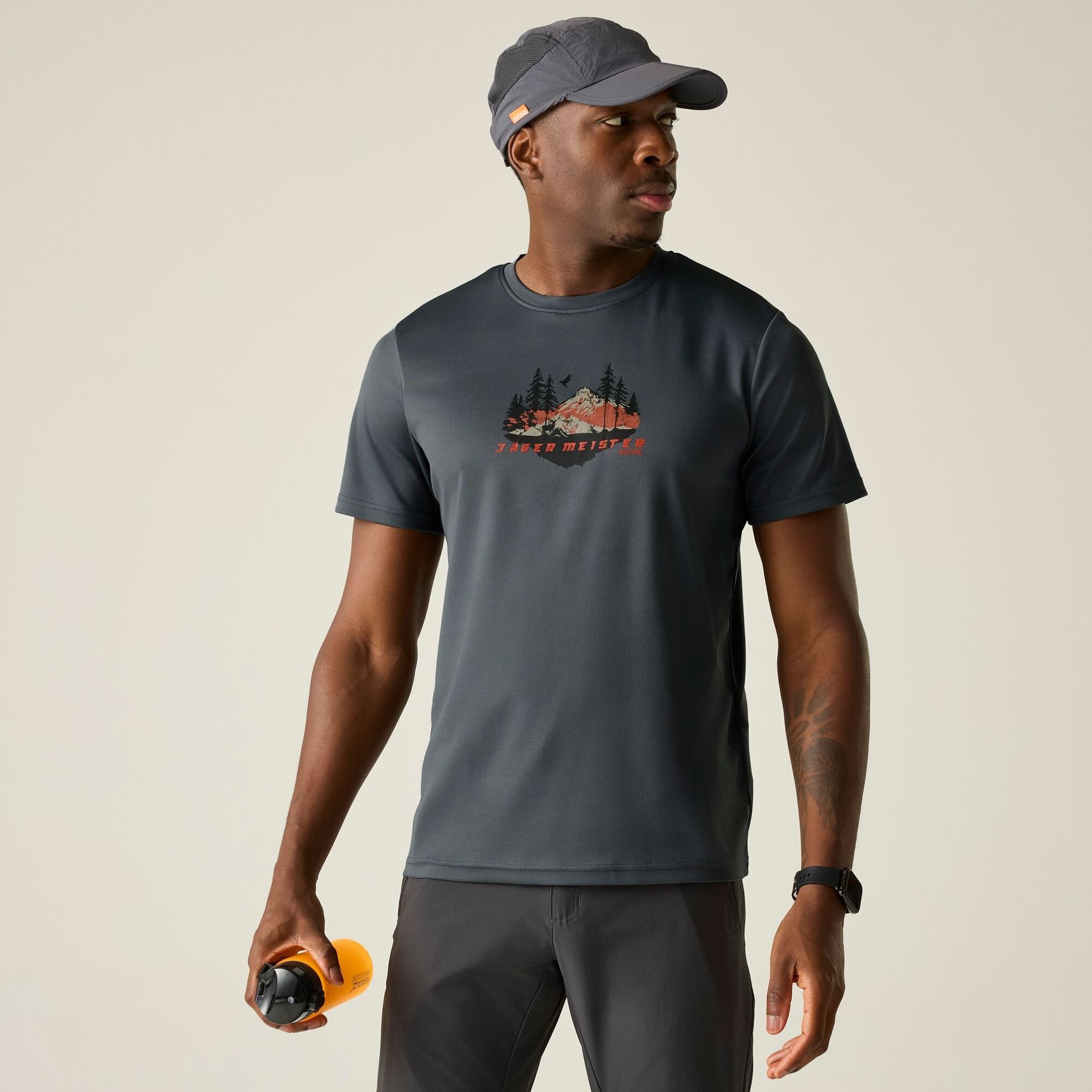 Regatta Koszulka męska Fingal Slogan Szary, Rozmiar: 3XL