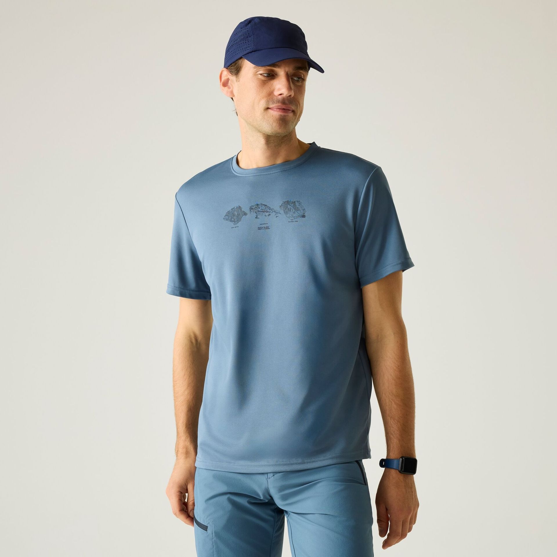 Regatta Koszulka męska Fingal Graphic Niebieski, Rozmiar: L