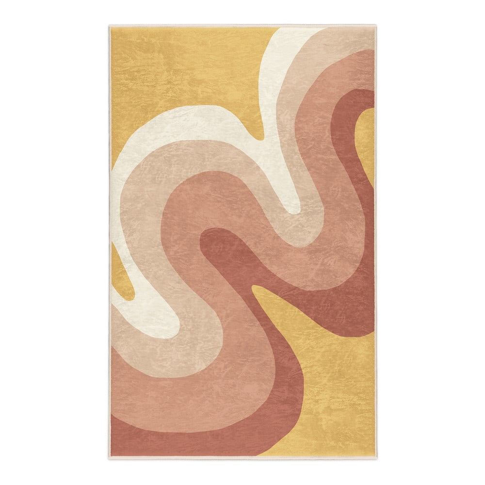 Żółto-szaroróżowy dywan odpowiedni do prania 160x230 cm Strawberry Creamsicle – Mila Home