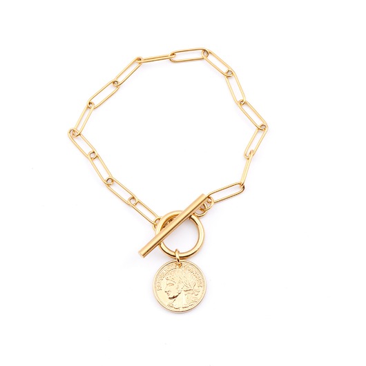 Bransoletka z zapięciem Toggle i monetą