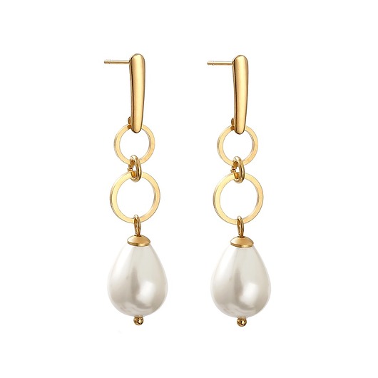Pozłacane kolczyki z perłowymi kroplami