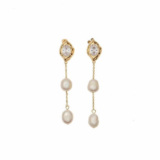 Pozłacane kolczyki Vintage perłowa elegancja