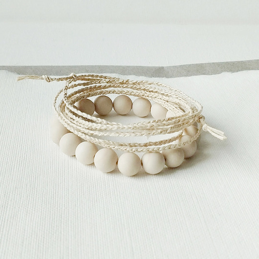 River Stone i jasny len Bransoletki