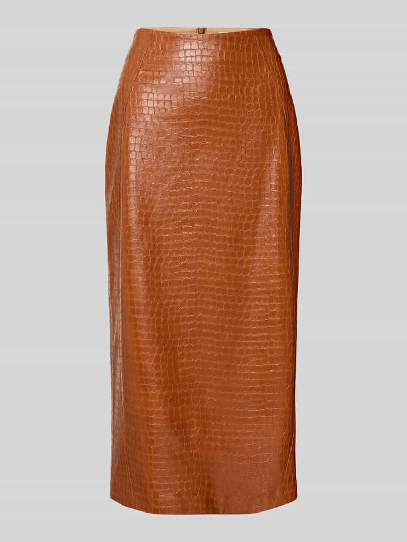 Spódnica midi w skórzanym wyglądzie z rozcięciem