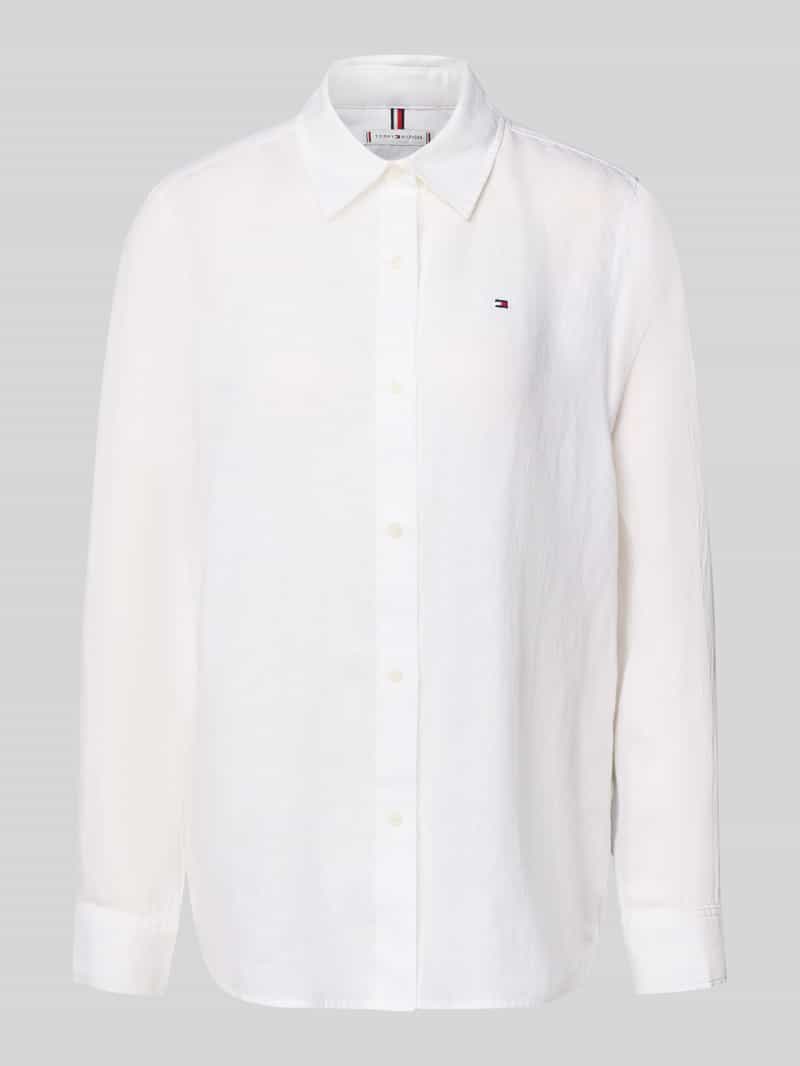 Bluzka z długim rękawem z czystego lnu o kroju relaxed fit