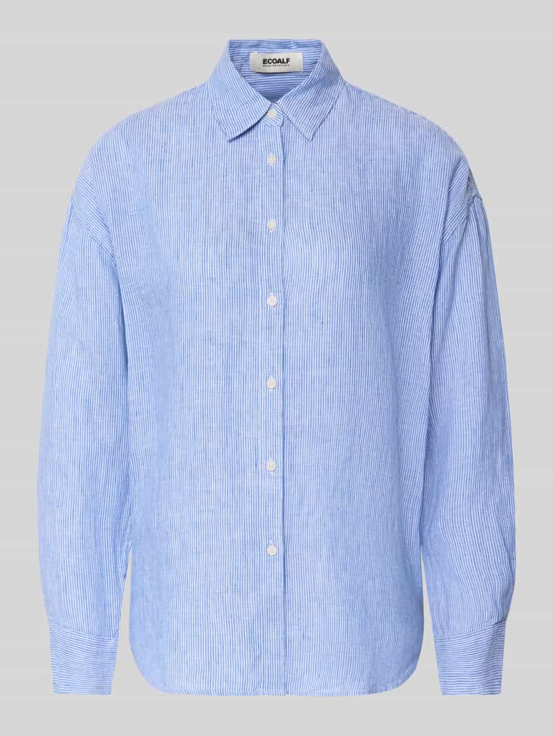 Bluzka lniana o kroju relaxed fit z wzorem w paski model 'DARIA'