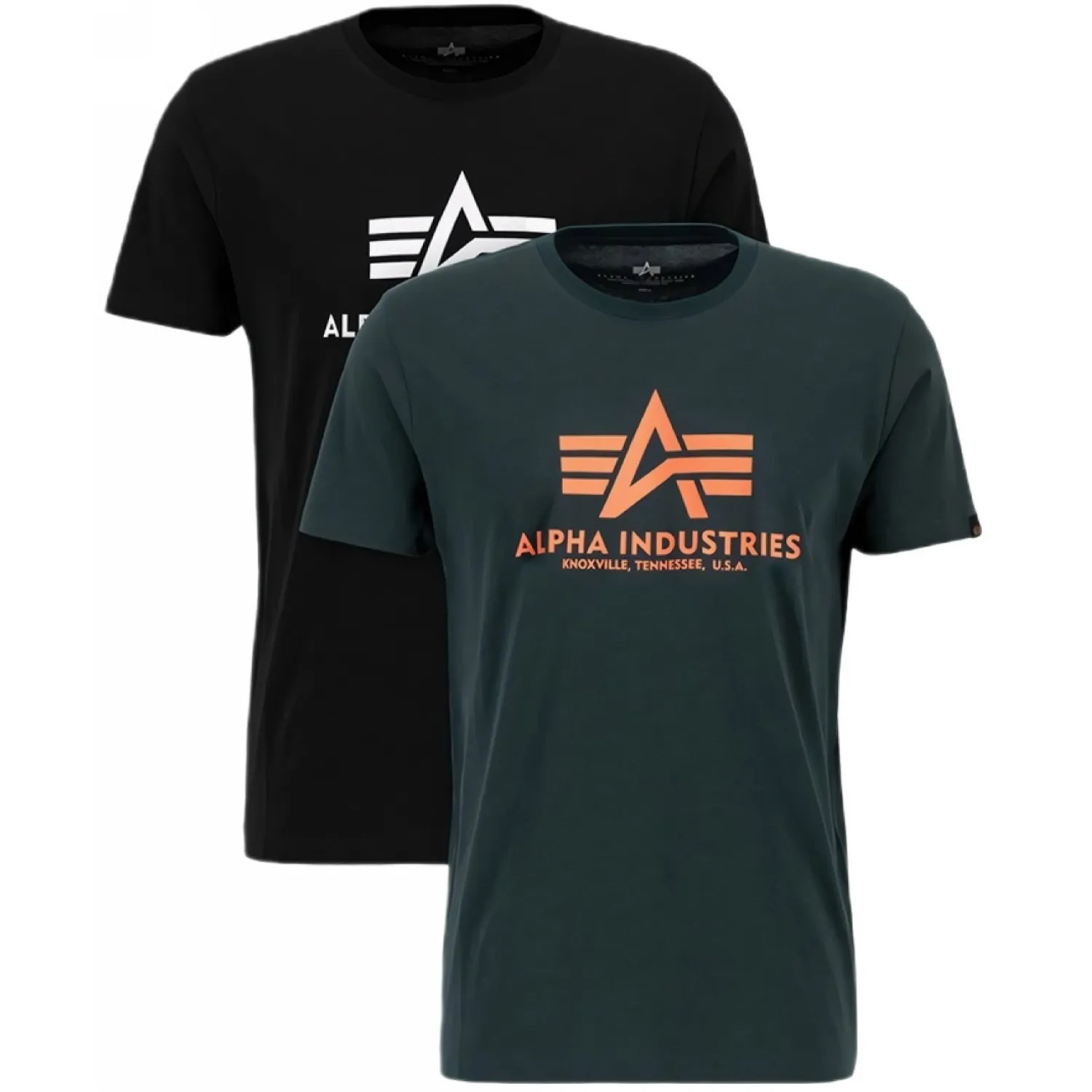 Koszulki Alpha Industries Basic 2 Pack 106524 663 - Czarna / Dark Petrol