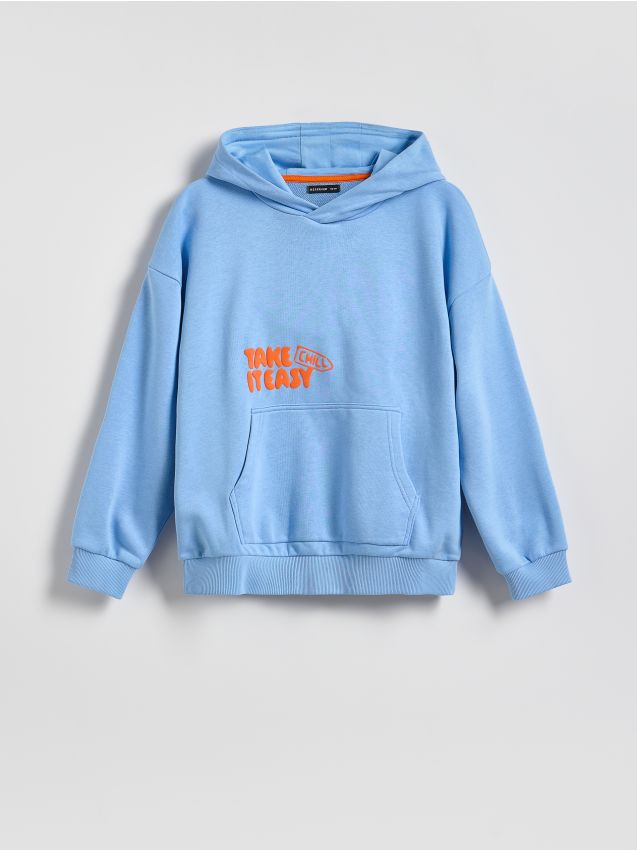 Reserved - Bluza oversize z kapturem - jasnoniebieski