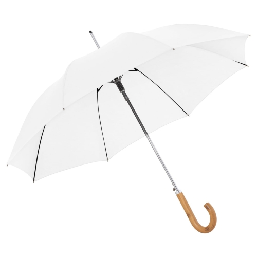 Parasol damski Doppler Mia Vienna półautomatyczny długi biały z drewnianą rączką