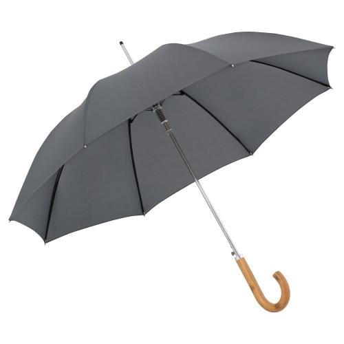 Parasol Doppler Mia Vienna półautomatyczny długi szary z drewnianą rączką
