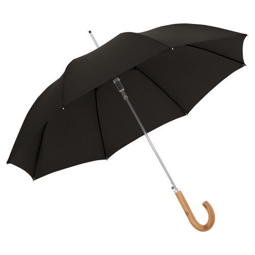 Parasol Doppler Mia Vienna półautomatyczny długi czarny z drewnianą rączką