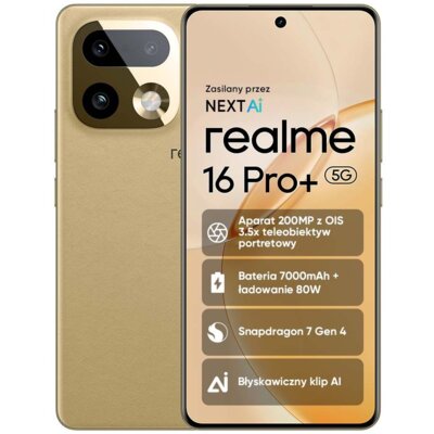 Realme 16 Pro+ 5G 12/512GB Złoty