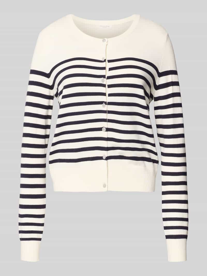 Kardigan rozpinany z Mieszanka wiskozy z Wzór w paski