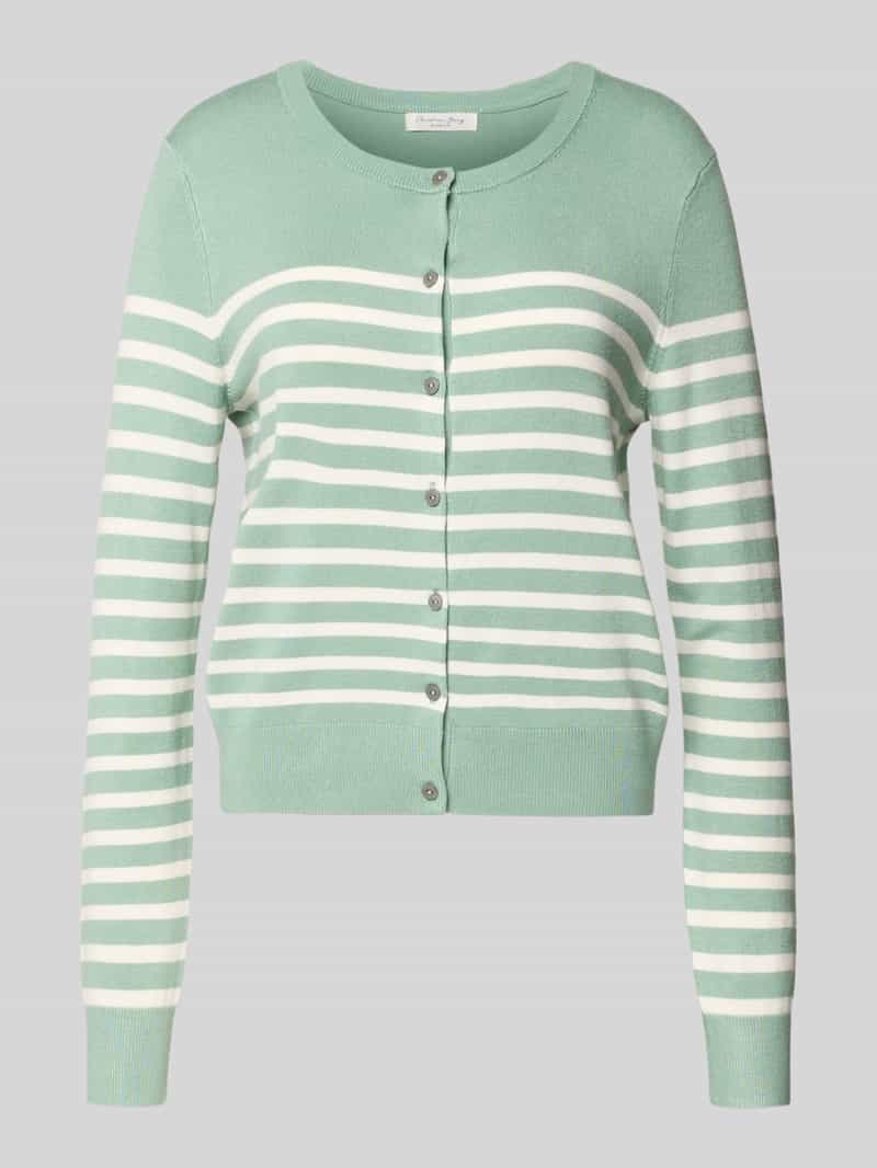 Kardigan rozpinany z Mieszanka wiskozy z Wzór w paski