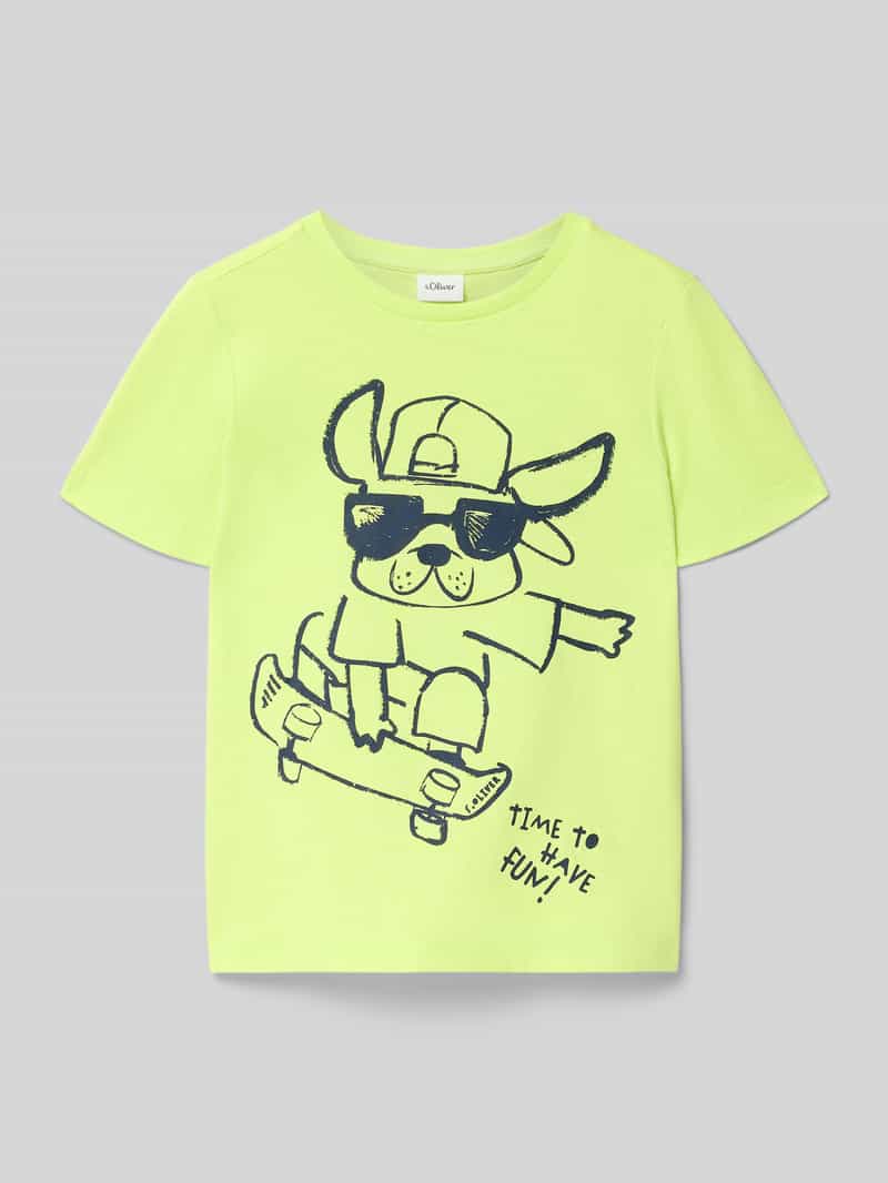 T-shirt o kroju regular fit z czystej bawełny