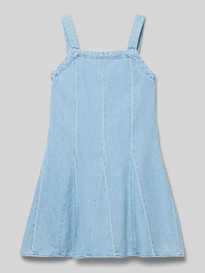 Rozkloszowana dżinsowa sukienka z czystej bawełny model 'GODET'