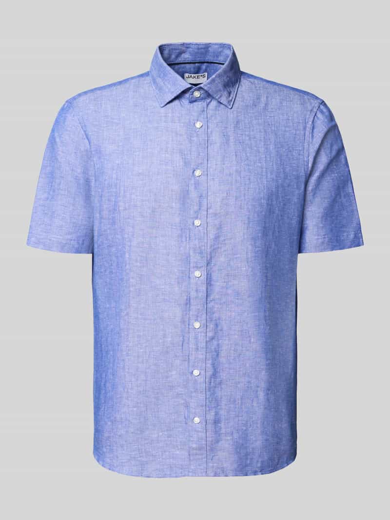 Koszula casualowa o kroju slim fit z mieszanki lnu