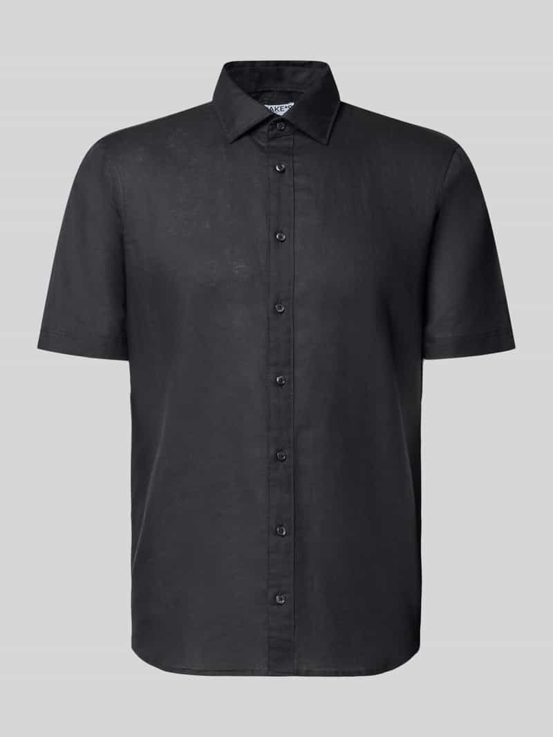 Koszula casualowa o kroju slim fit z mieszanki lnu