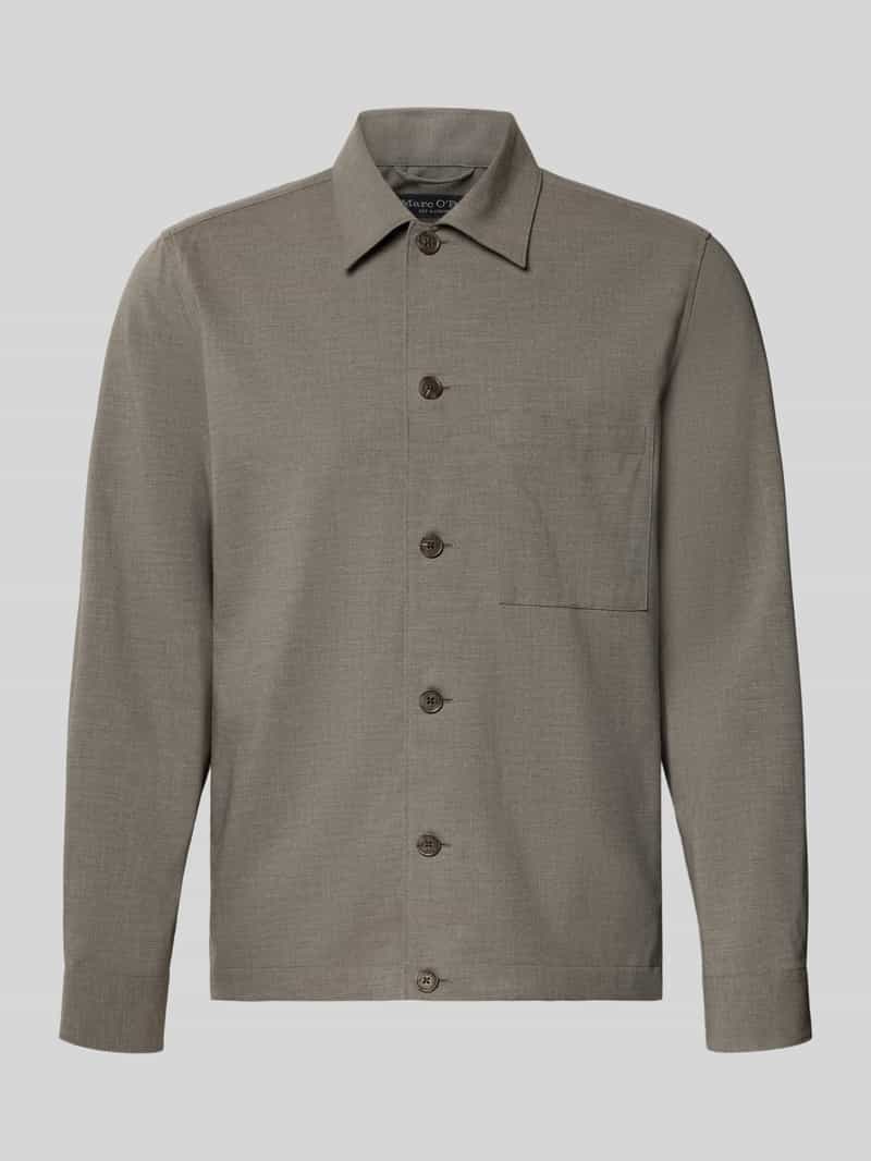 Krój regular fit koszula-kurtka z mieszanki bawełny z dodatkiem wiskozy