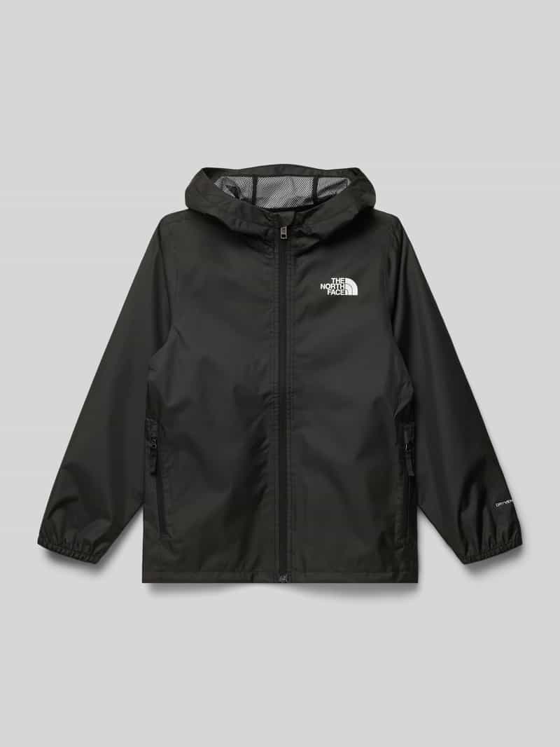 Kurtka przeciwdeszczowa z logo i kieszeniami na zamek błyskawiczny