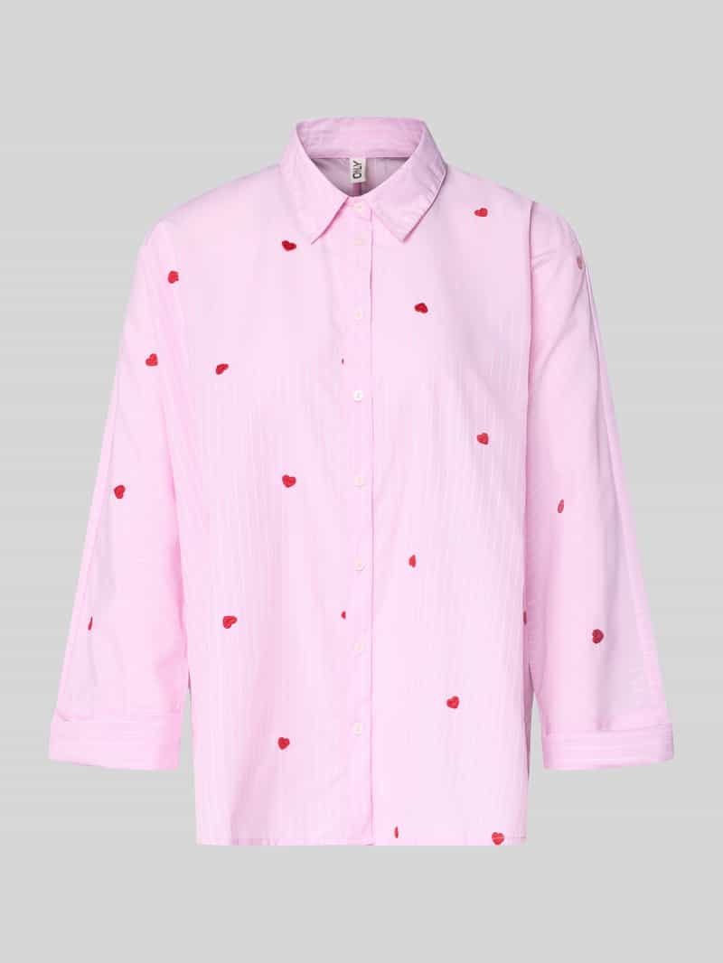 Koszula z kołnierzykiem o kroju relaxed fit z domieszką bawełny model 'NEW LINA GRACE'