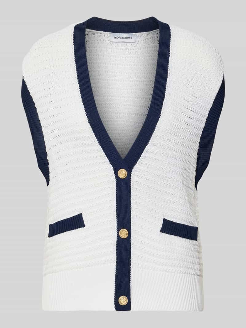 Kamizelka dzianinowa z Mieszanka wiskozy z Dekolt w serek