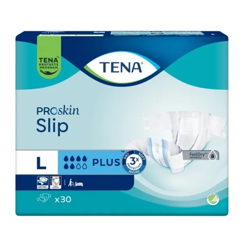 TENA ProSkin Slip Plus – pieluchomajtki dla dorosłych, rozmiar L (30 sztuk)