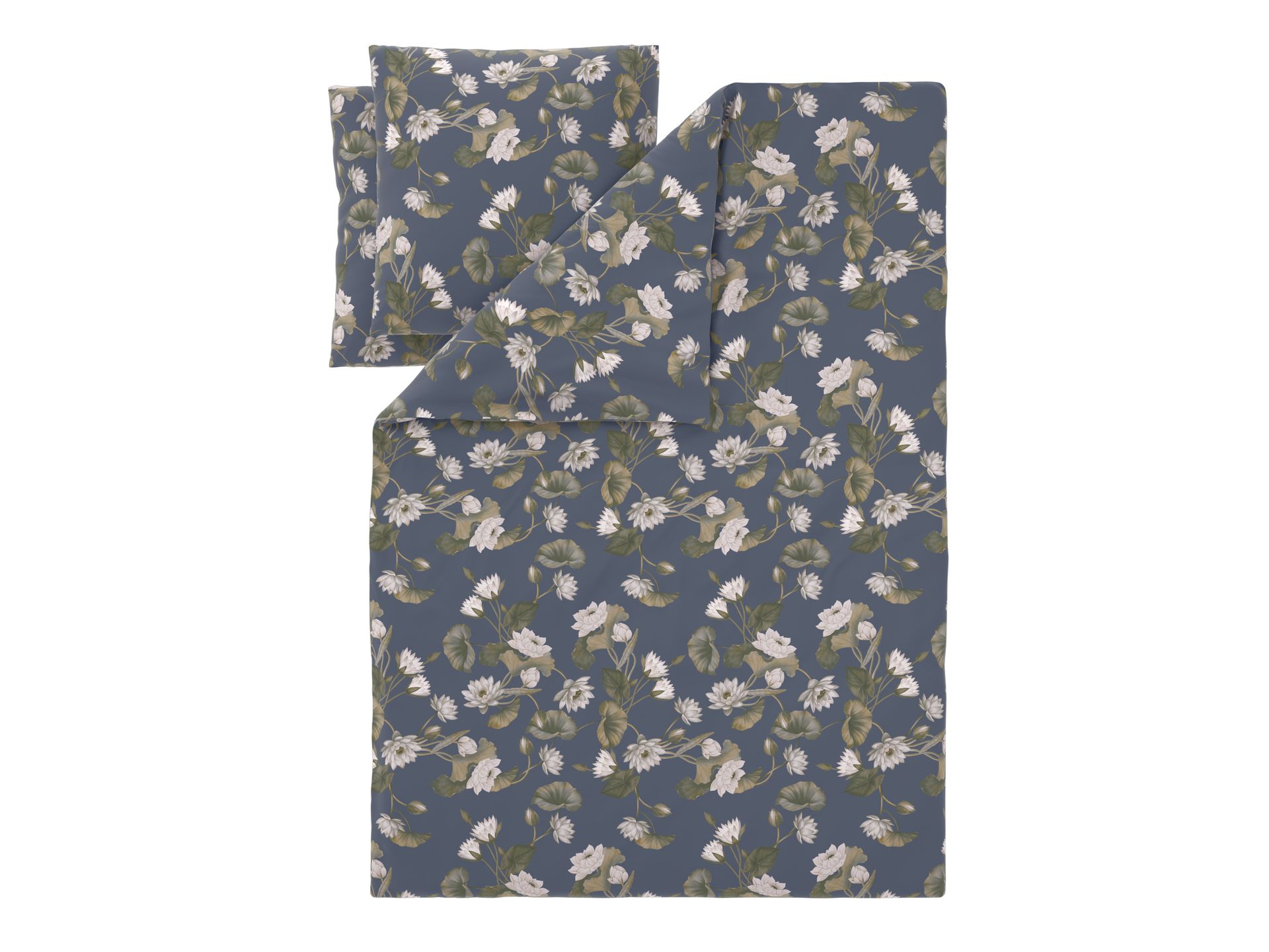 LIVARNO® Pościel z mikrowłókna satynowego, 220 x 200 cm (Szary w kwiaty)