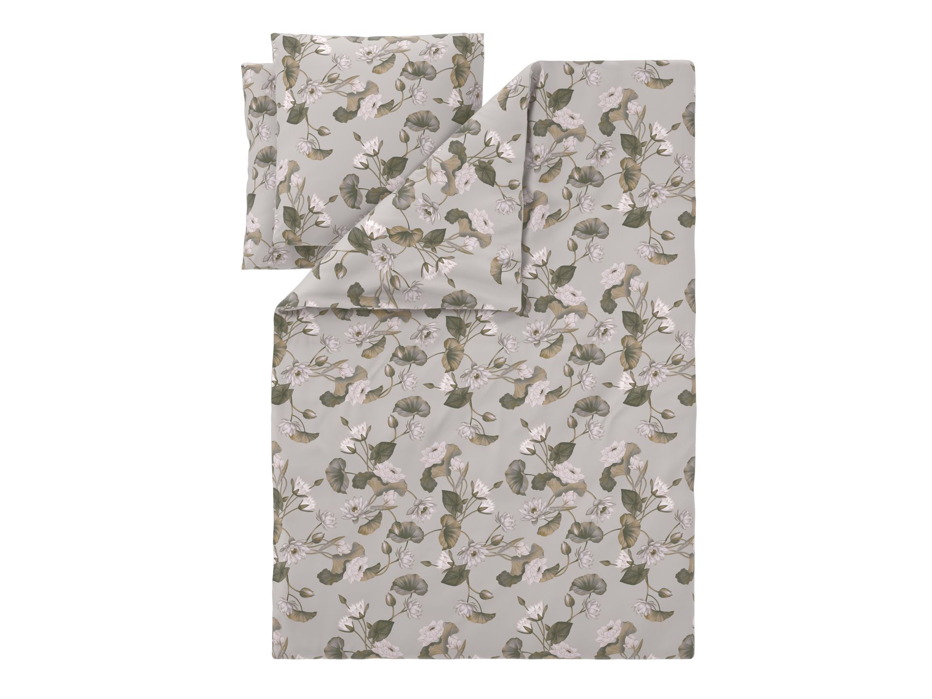 LIVARNO® Pościel z mikrowłókna satynowego, 160 x 200 cm (Kwiaty/beżowy)