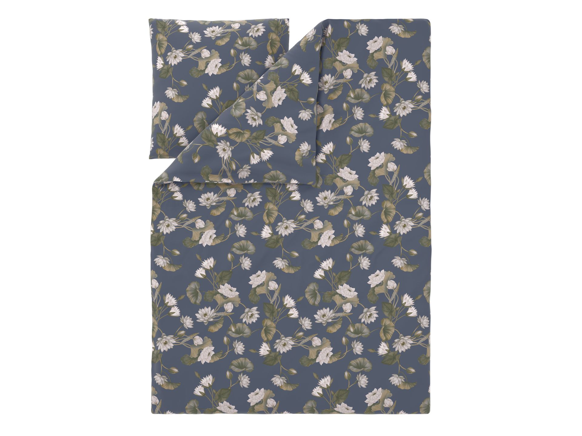 LIVARNO® Pościel z mikrowłókna satynowego, 140 x 200 cm (Szary w kwiaty)
