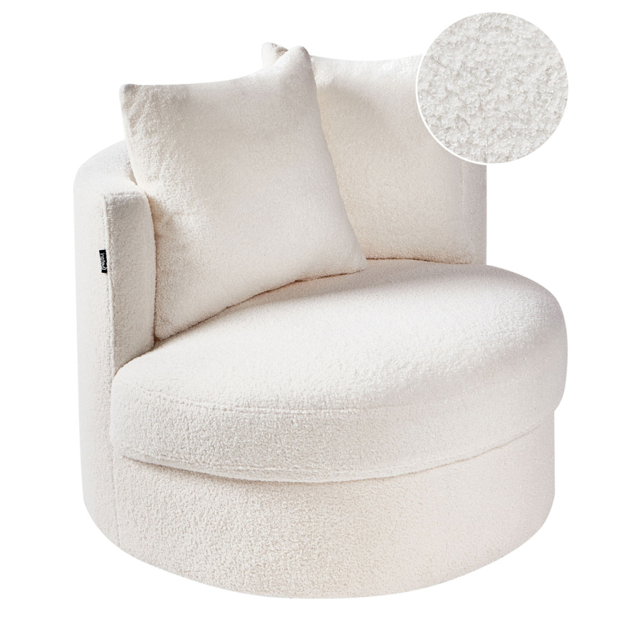 Fotel obrotowy DALBY Boucle Biały B588796