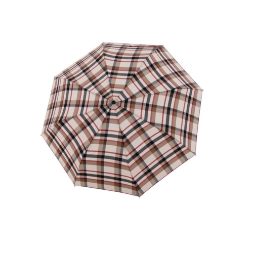 Parasol Doppler Carbonsteel Long Automatic Check Karo półautomatyczny długi beżowy