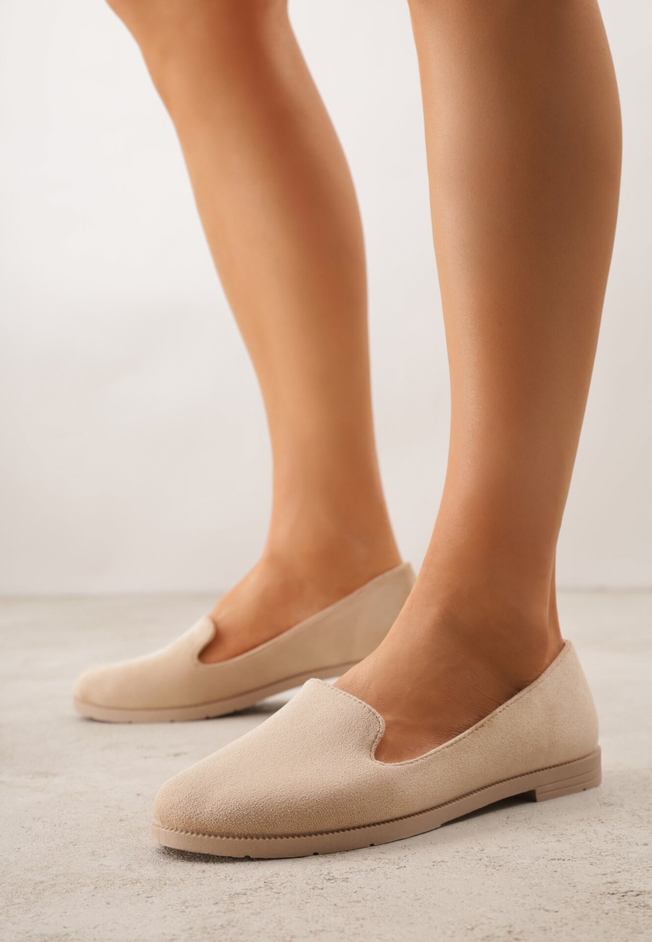 Ciemnobeżowe Balerinki w Stylu Mokasynów Semirae