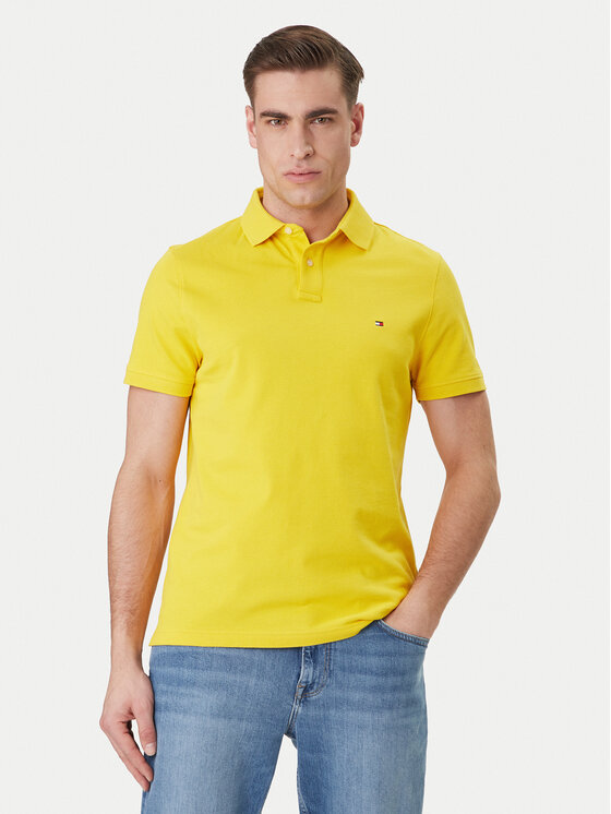 Tommy Hilfiger Polo 1985 MW0MW17770 Żółty Regular Fit